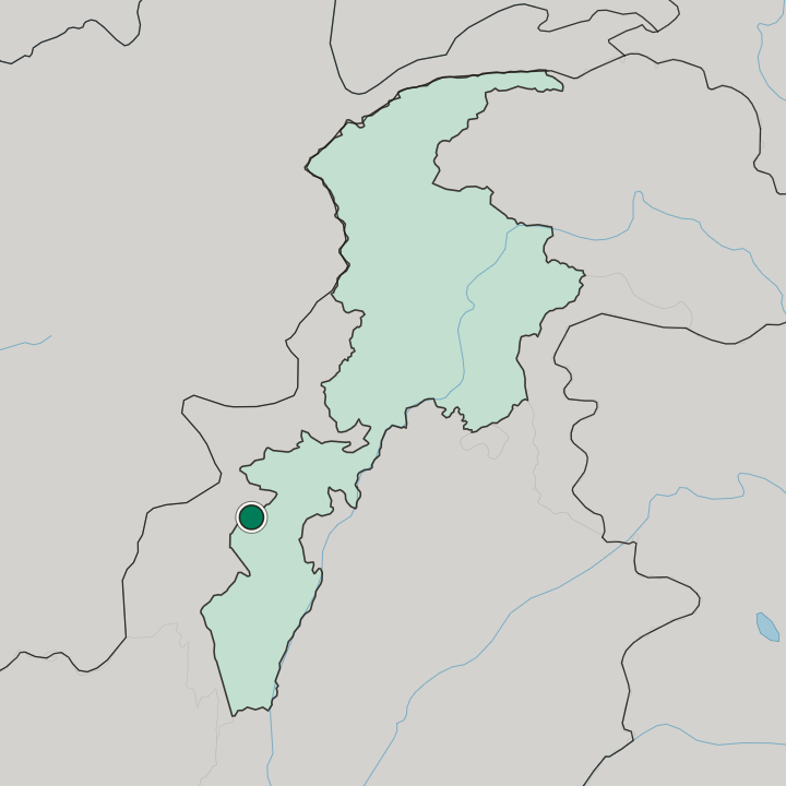 Map showing Bannu — In Khyber Pakhtunkhwa Province