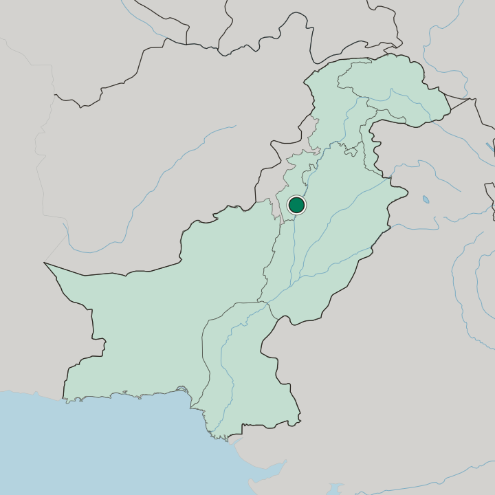 Map showing Dera Ismail Khan — In Pakistan