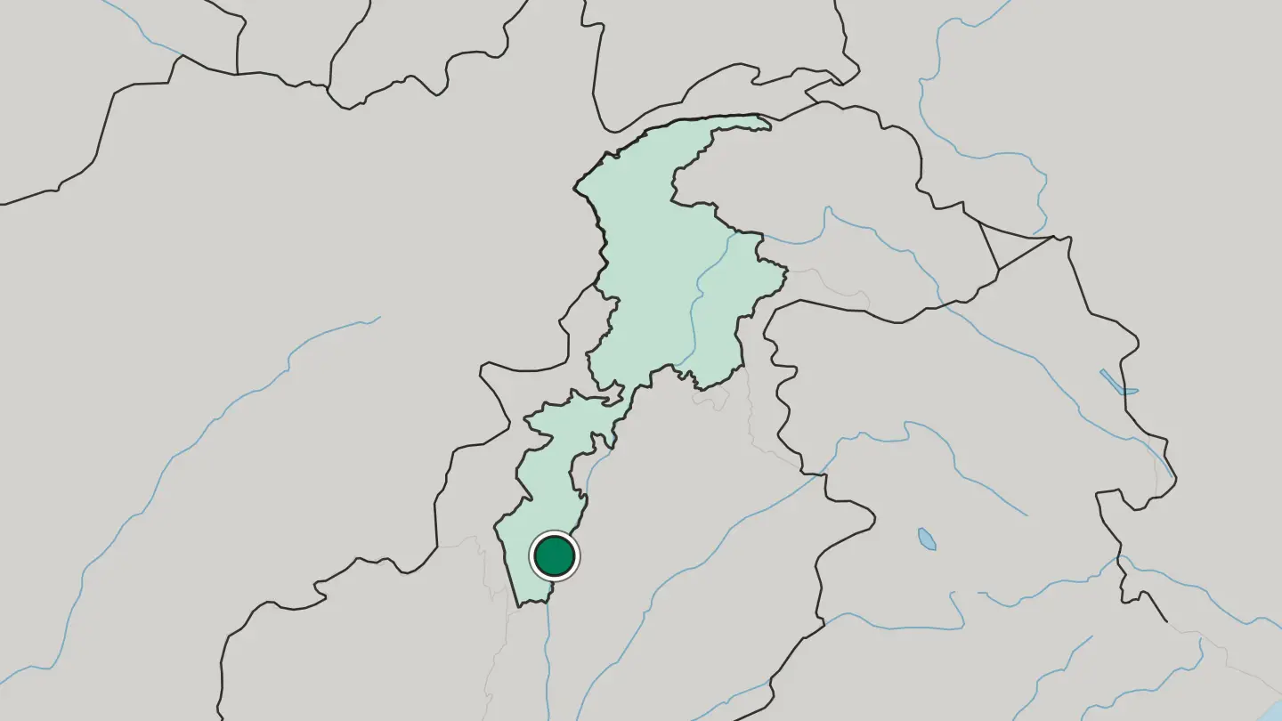 Map of Dera Ismail Khan in Pakistan