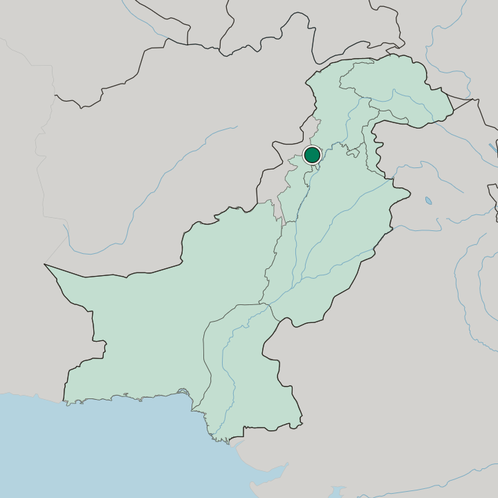 Map showing Kohat — In Pakistan
