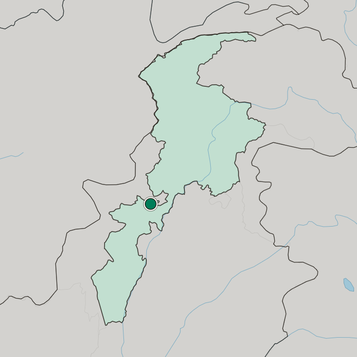 Map showing Kohat — In Khyber Pakhtunkhwa Province