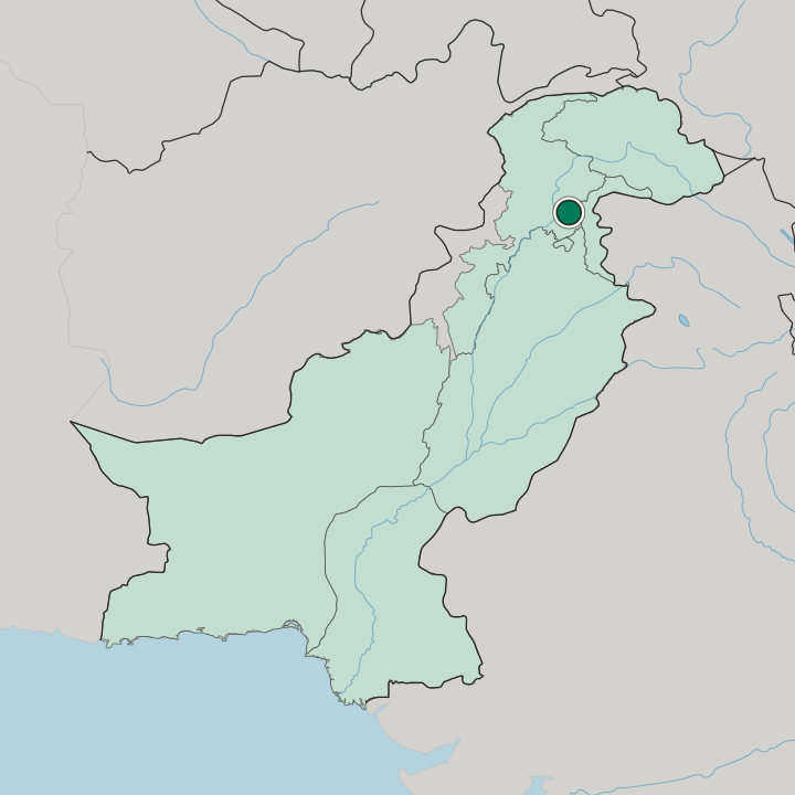 Map showing Mansehra — In Pakistan