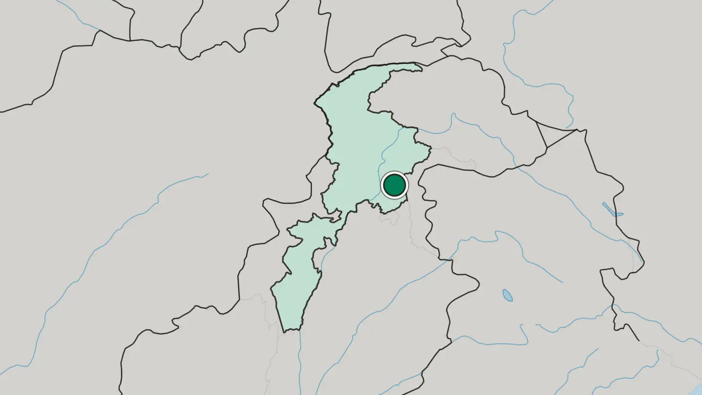 Map of Mansehra in Pakistan