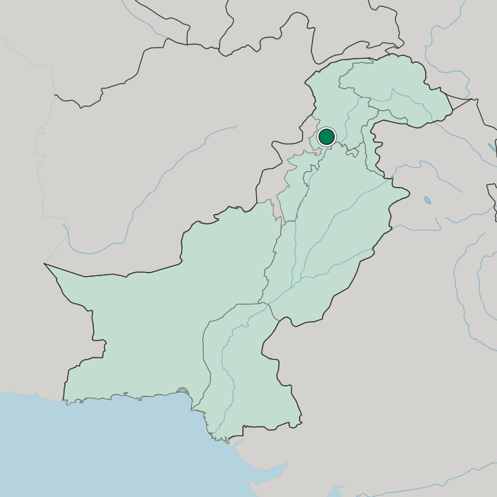 Map showing Mardan — In Pakistan