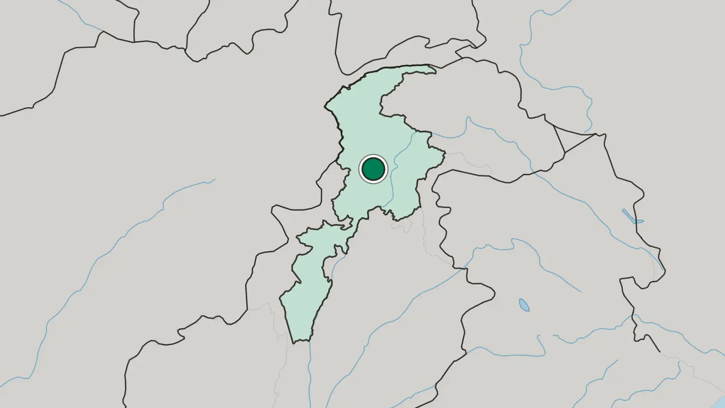 Map of Mingora in Pakistan