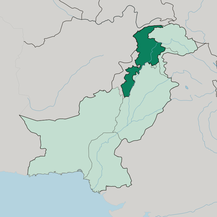 Map showing Khyber Pakhtunkhwa Province — In Pakistan