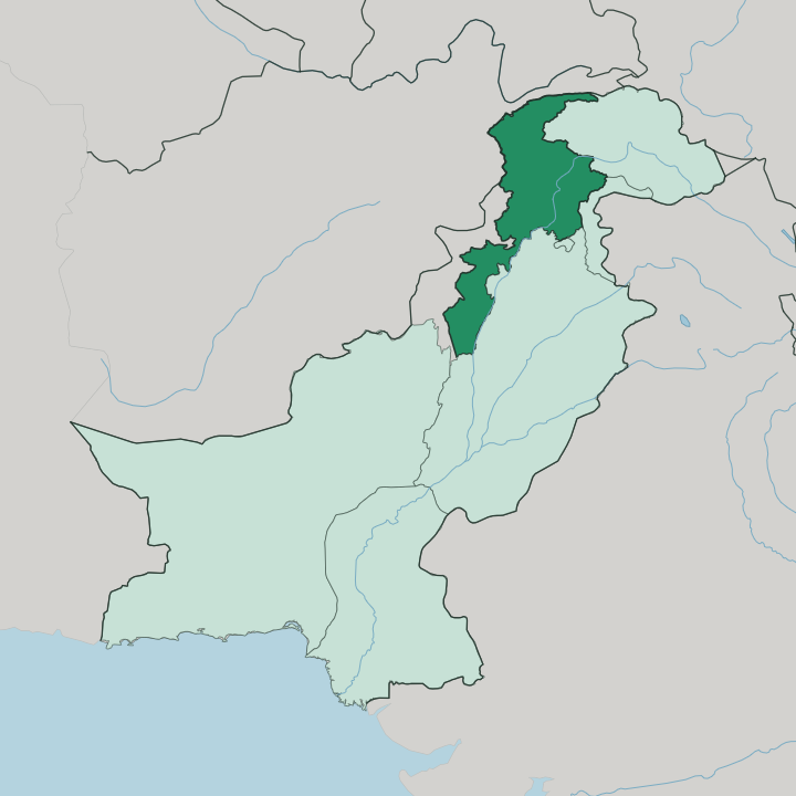 Map showing Khyber Pakhtunkhwa Province — In Pakistan