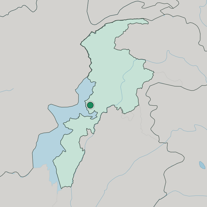 Map showing Peshawar — In Khyber Pakhtunkhwa Province