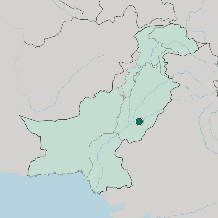 Map showing Bahawalpur — In Pakistan
