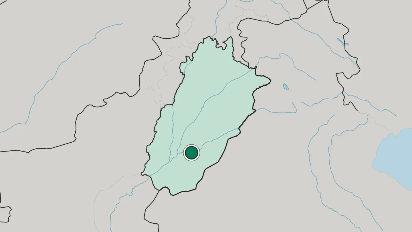 Map of Bahawalpur in Pakistan