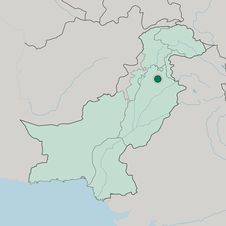 Map showing Chakwal — In Pakistan