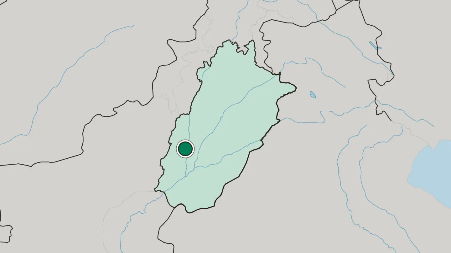Map of Dera Ghazi Khan in Pakistan
