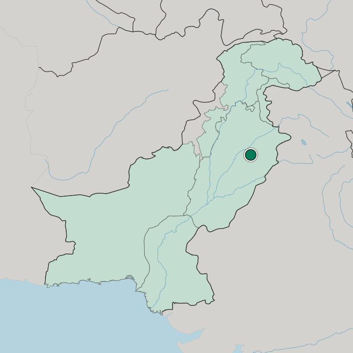 Map showing Faisalabad — In Pakistan