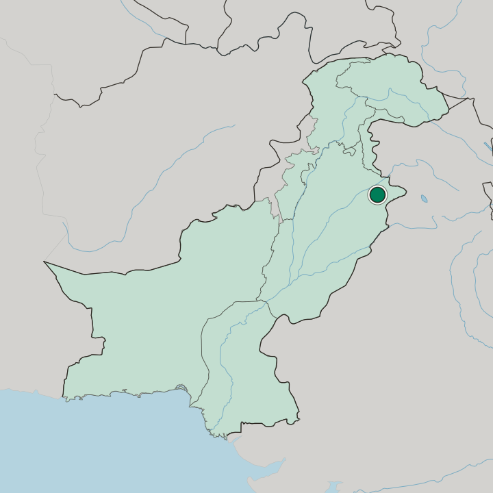 Map showing Gujranwala — In Pakistan