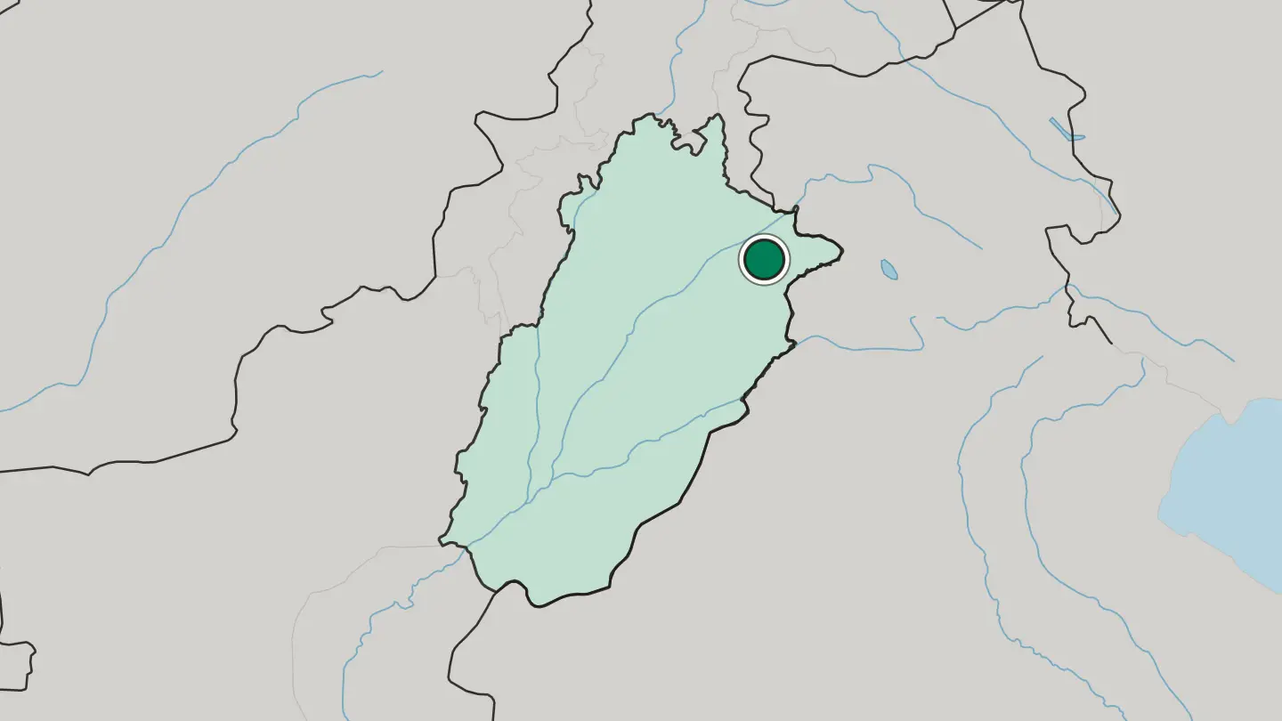 Map of Gujranwala in Pakistan
