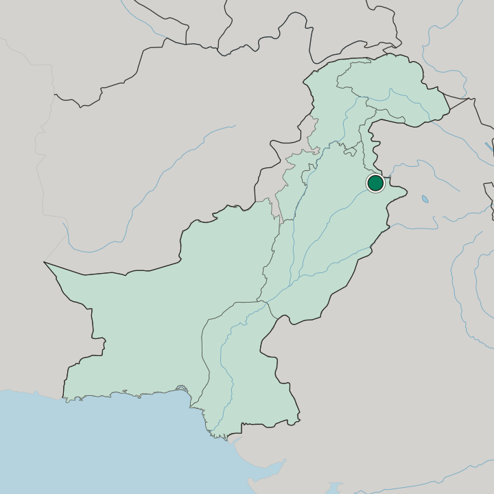Map showing Gujrat — In Pakistan
