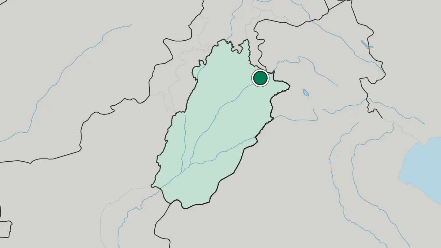 Map of Gujrat in Pakistan