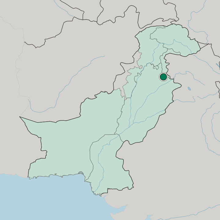 Map showing Jhelum — In Pakistan