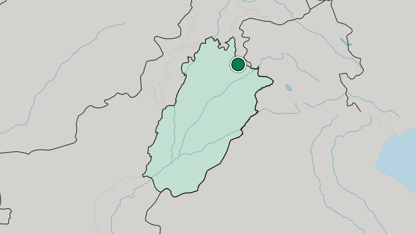 Map of Jhelum in Pakistan
