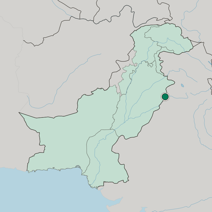 Map showing Kasur — In Pakistan