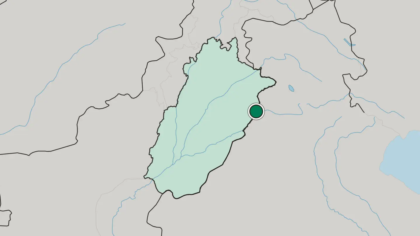 Map of Kasur in Pakistan