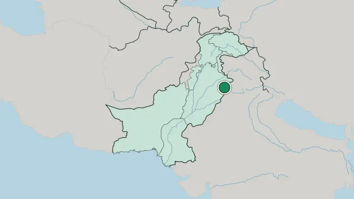 Map of Lahore in Pakistan