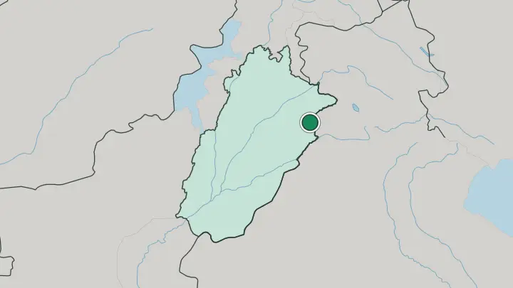 Map of Lahore in Pakistan