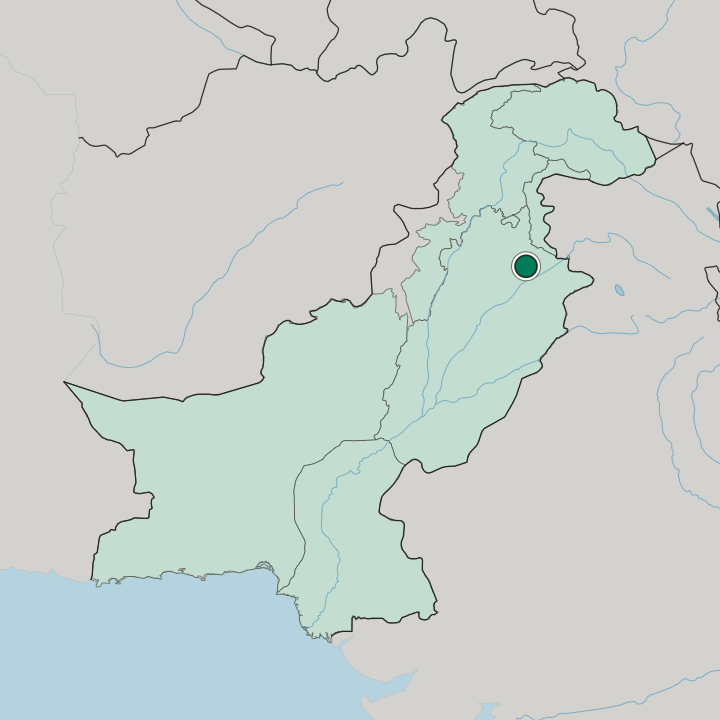 Map showing Mandi Bahauddin — In Pakistan