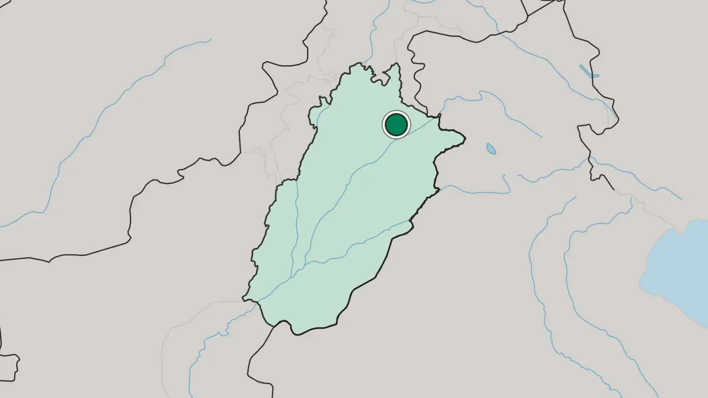 Map of Mandi Bahauddin in Pakistan