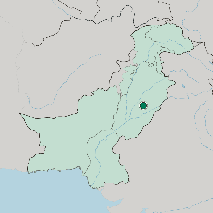 Map showing Mian Channun — In Pakistan