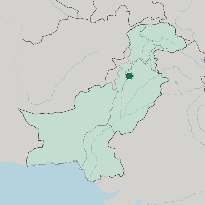 Map showing Mianwali — In Pakistan
