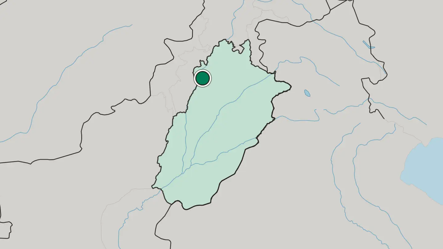 Map of Mianwali in Pakistan