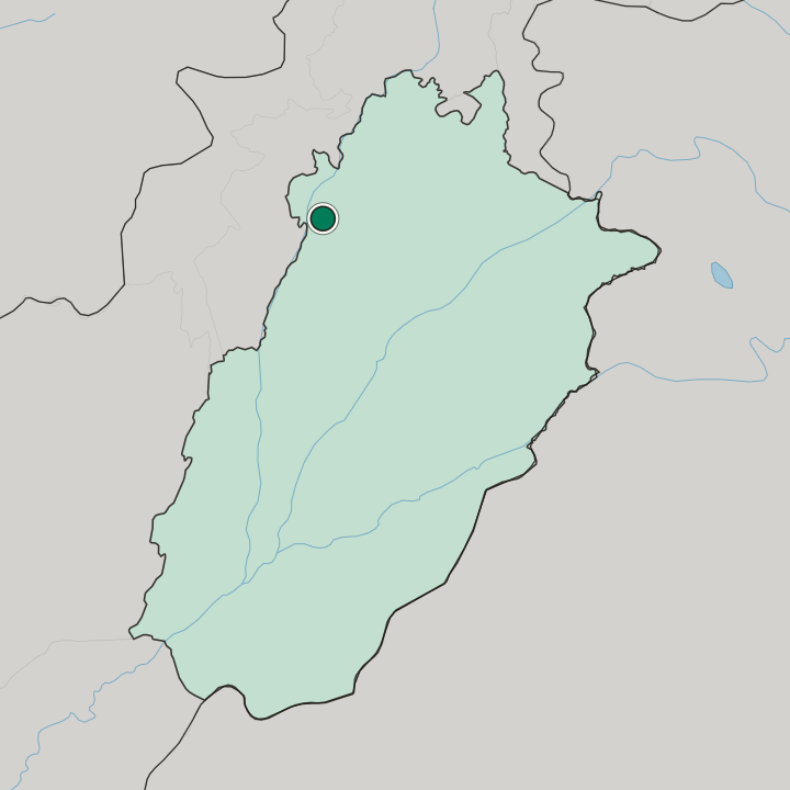 Map showing Mianwali — In Punjab Province