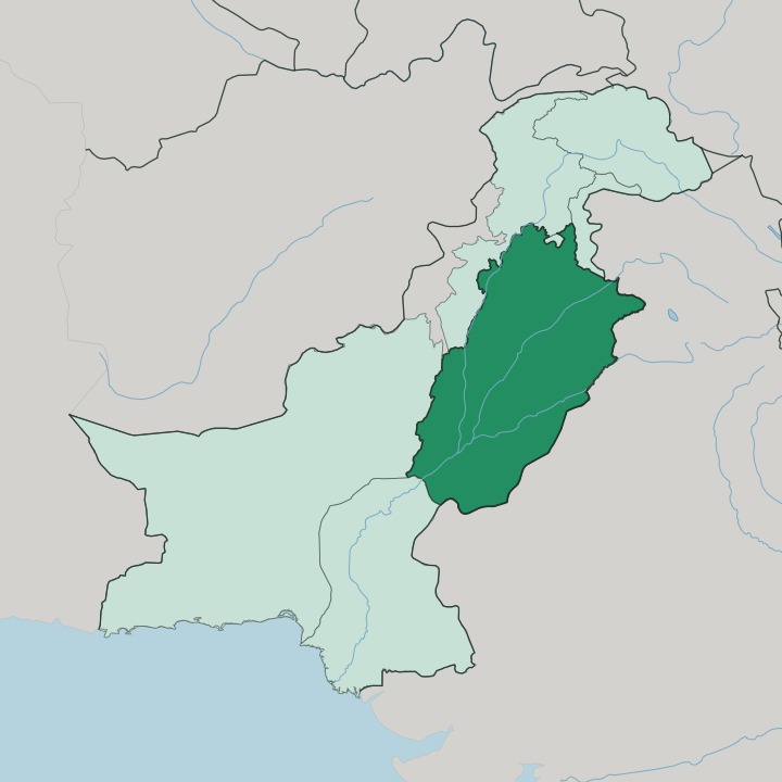 Map showing Punjab Province — In Pakistan
