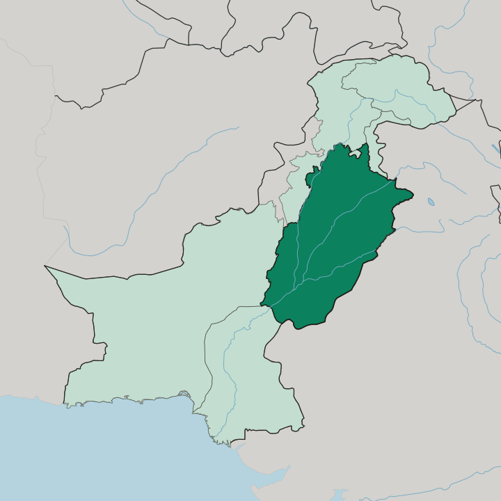 Map showing Punjab Province — In Pakistan