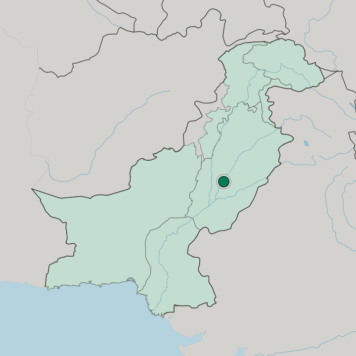 Map showing Multan — In Pakistan