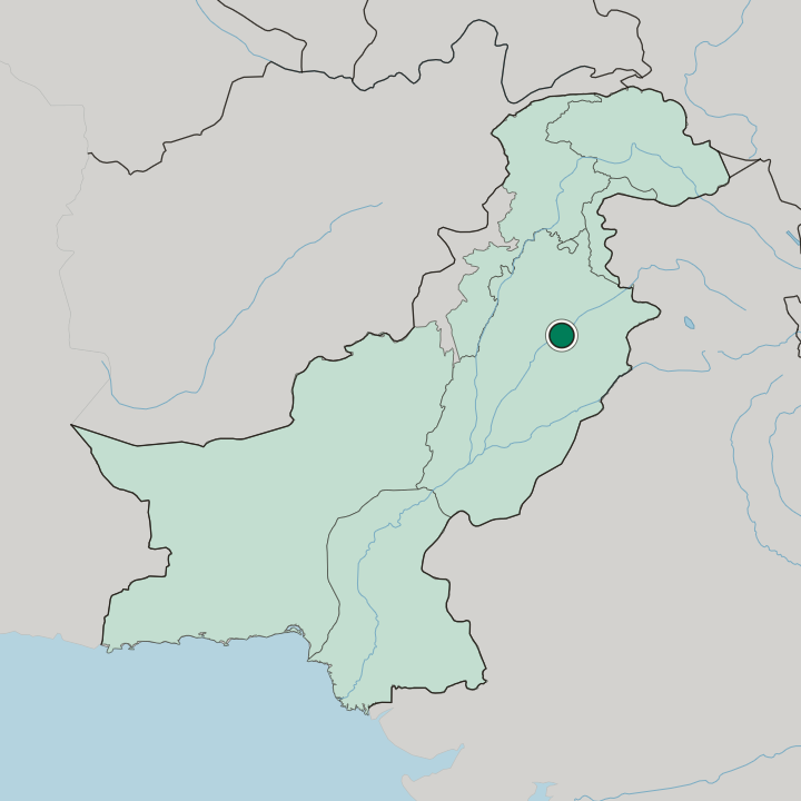 Map showing Rabwah — In Pakistan