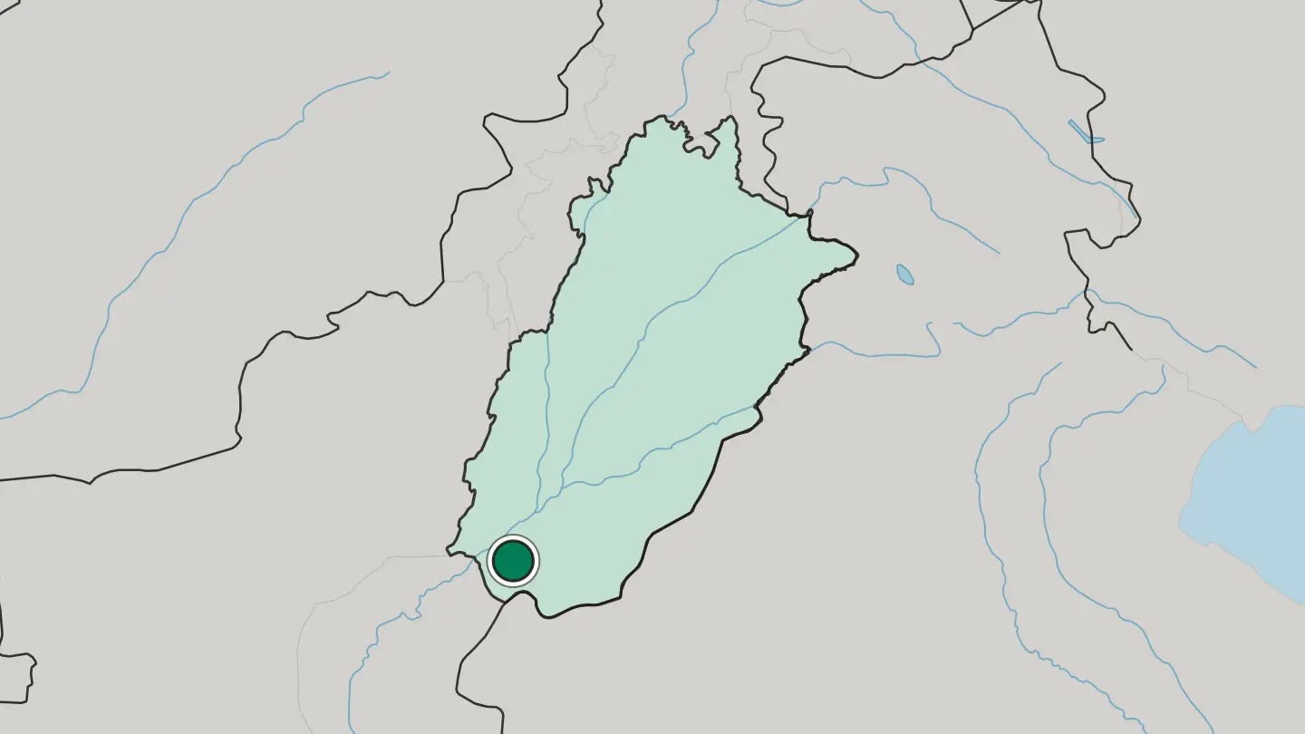 Map of Rahim Yar Khan in Pakistan