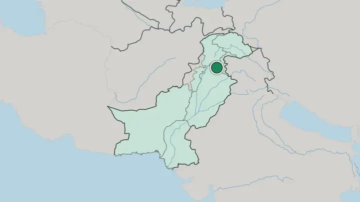 Map of Rawalpindi in Pakistan