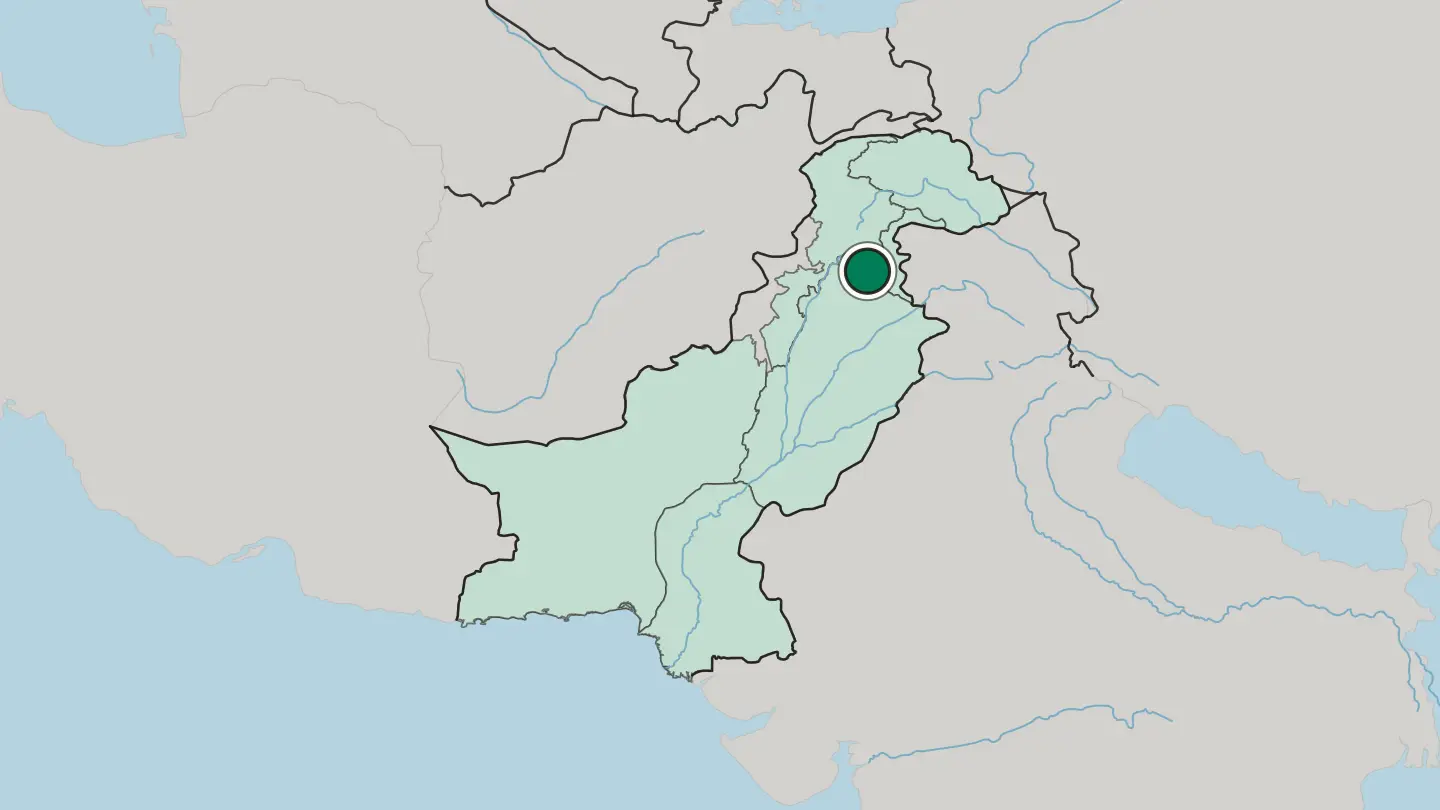 Map of Rawalpindi in Pakistan