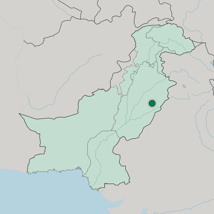 Map showing Sahiwal — In Pakistan