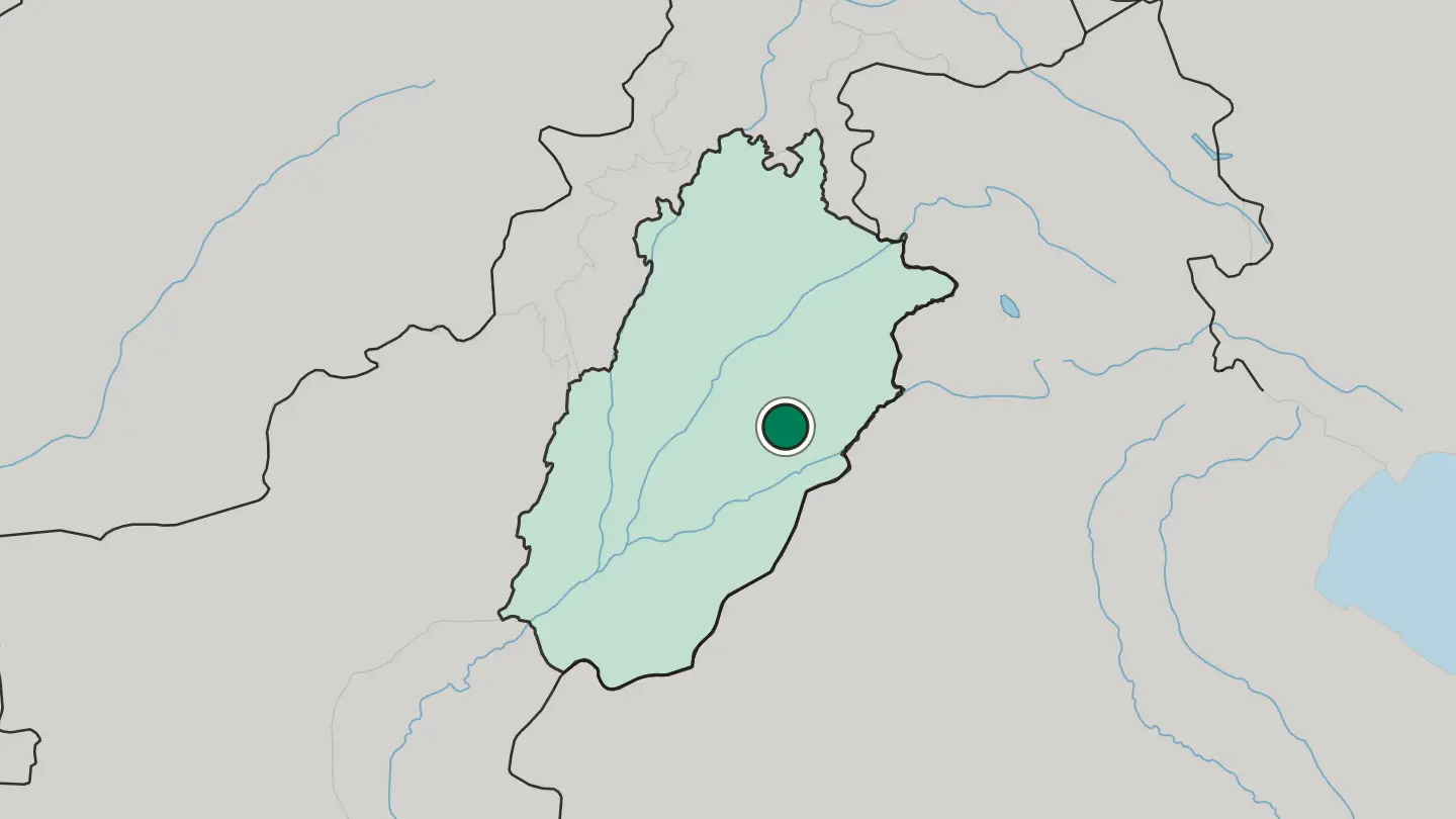 Map of Sahiwal in Pakistan