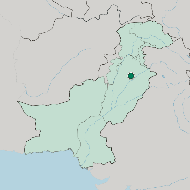 Map showing Sargodha — In Pakistan