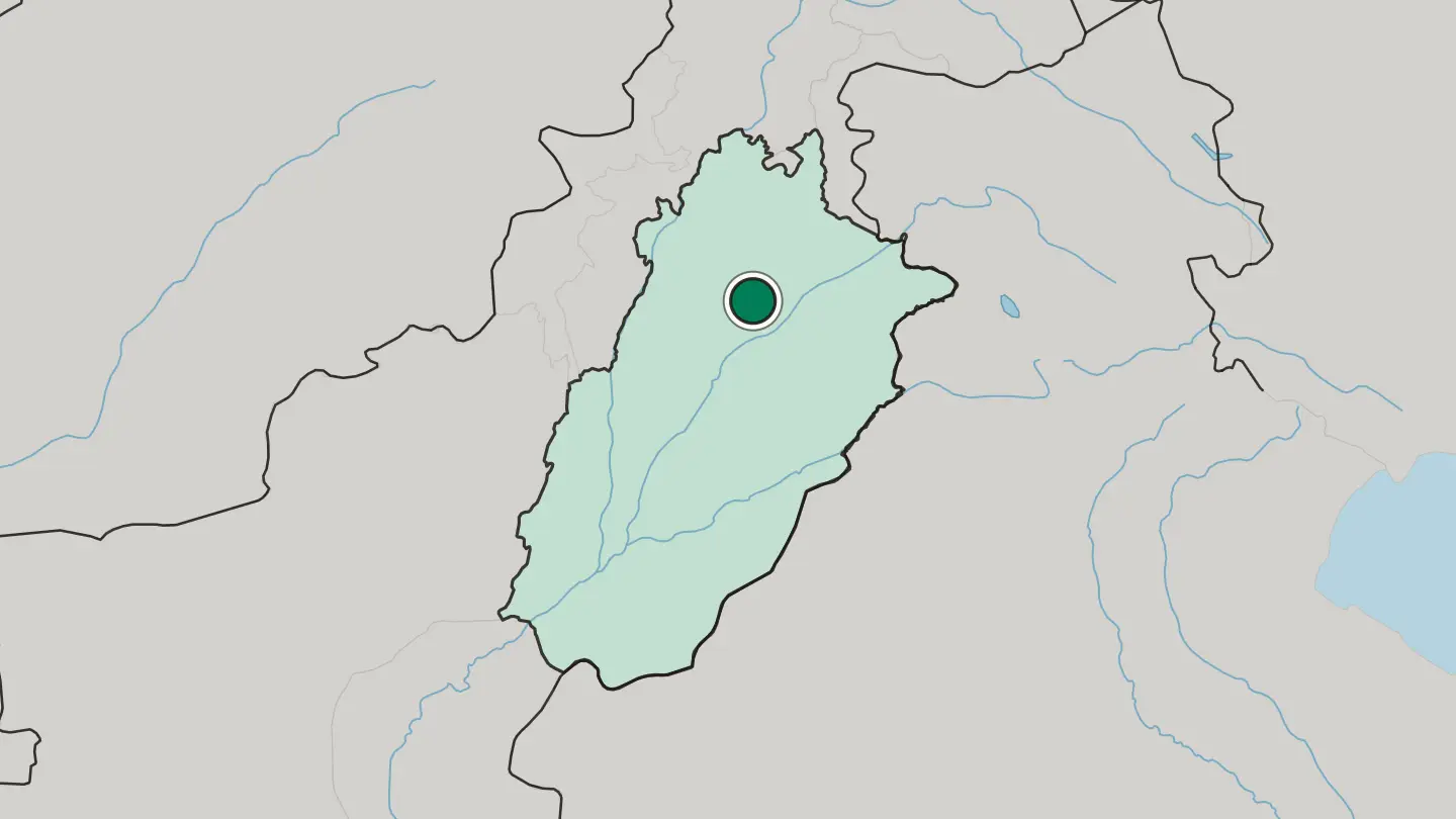 Map of Sargodha in Pakistan