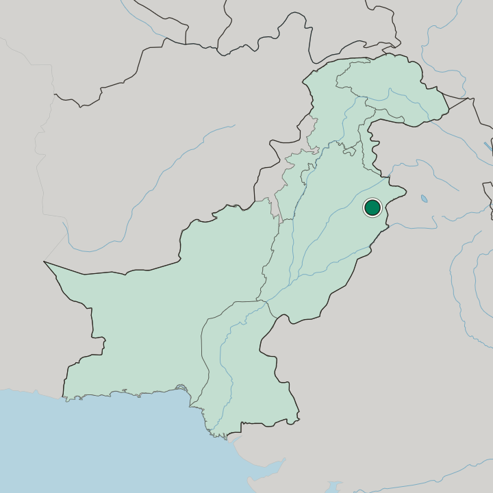 Map showing Shekhupura — In Pakistan