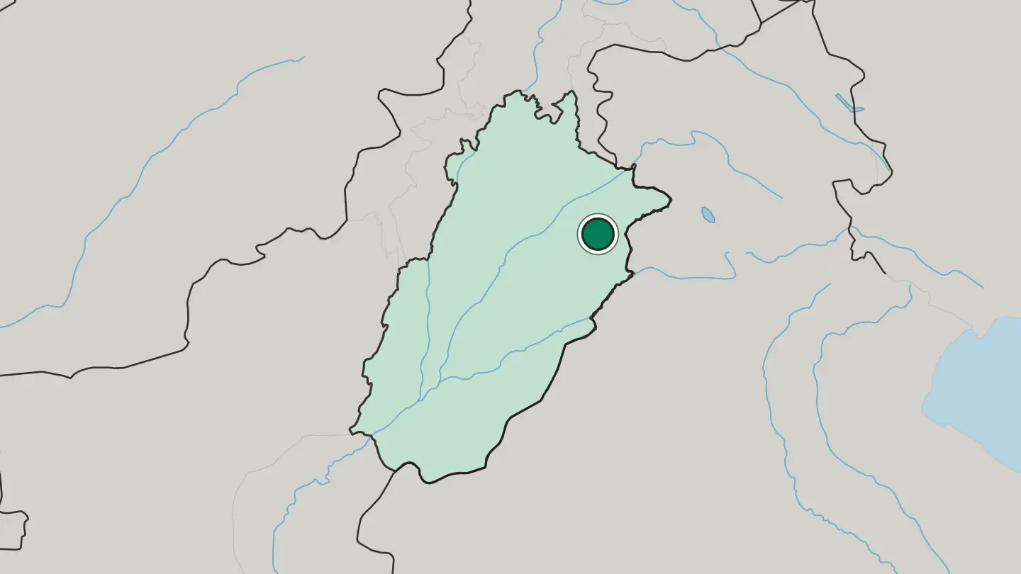 Map of Shekhupura in Pakistan