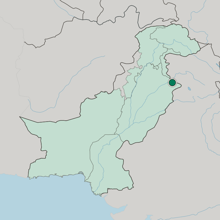 Map showing Sialkot — In Pakistan