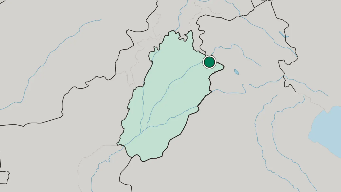 Map of Sialkot in Pakistan