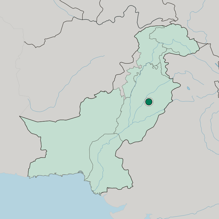 Map showing Toba Tek Singh — In Pakistan