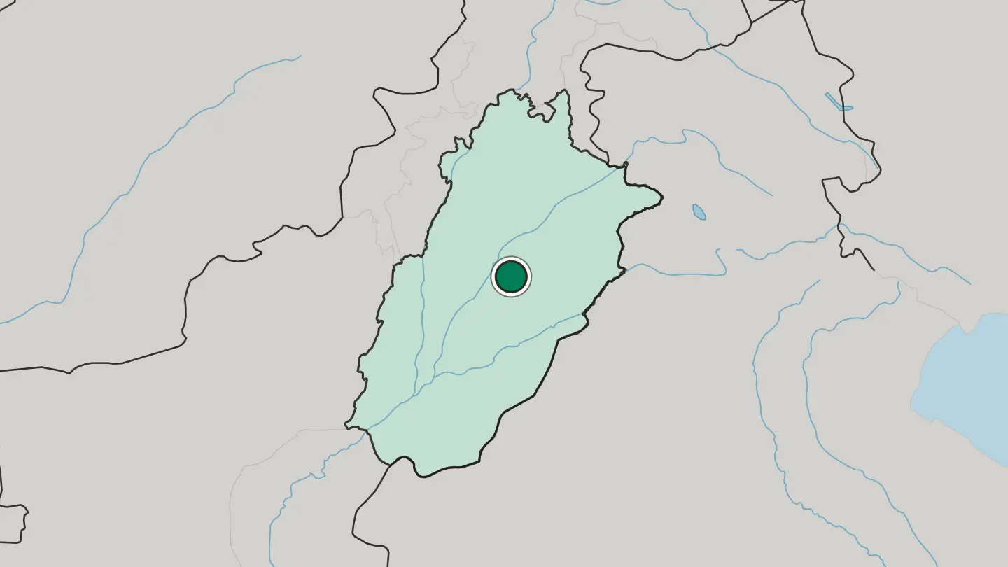 Map of Toba Tek Singh in Pakistan